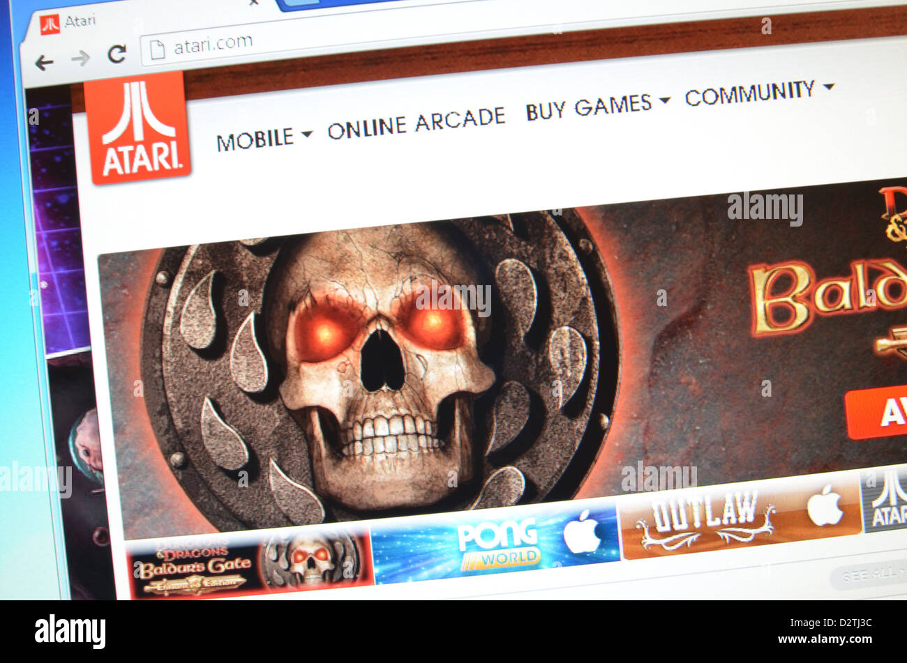 Atari.com website screenshot Stock Photo