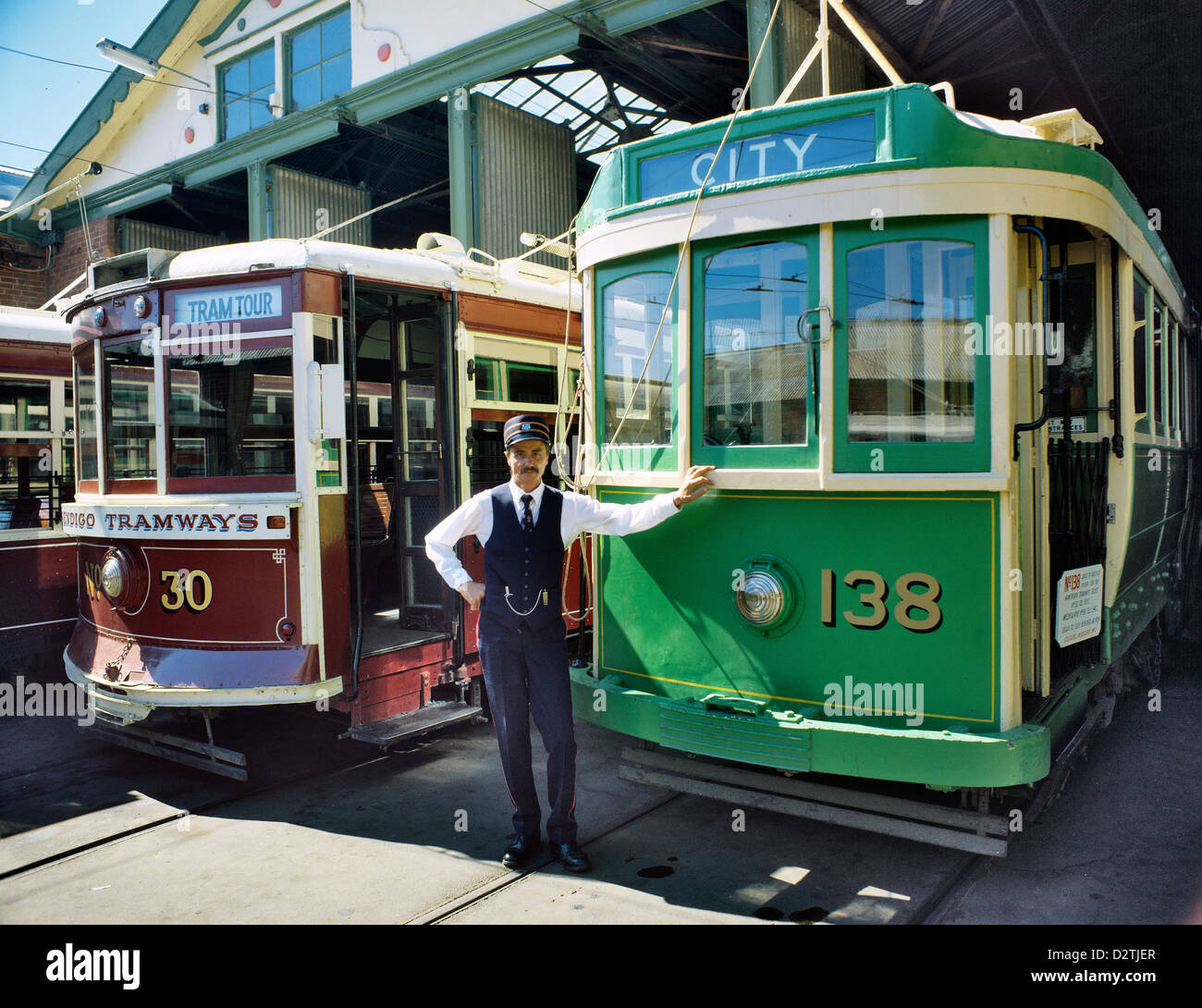 Australia, Victoria, Bendigo, vintage trams at the Tram Museum Stock Photo