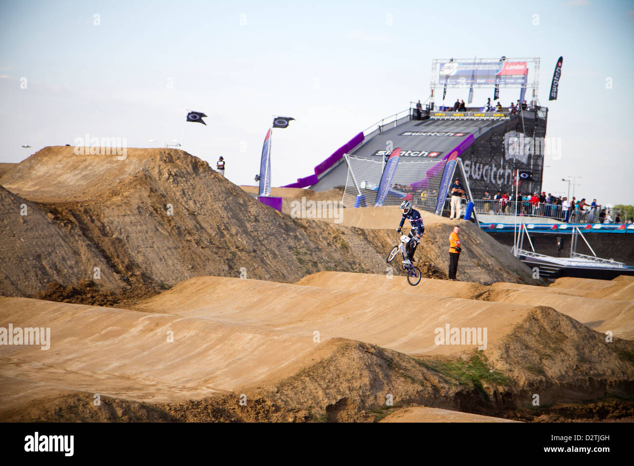 bmx track race at olypics park london Stock Photo Alamy