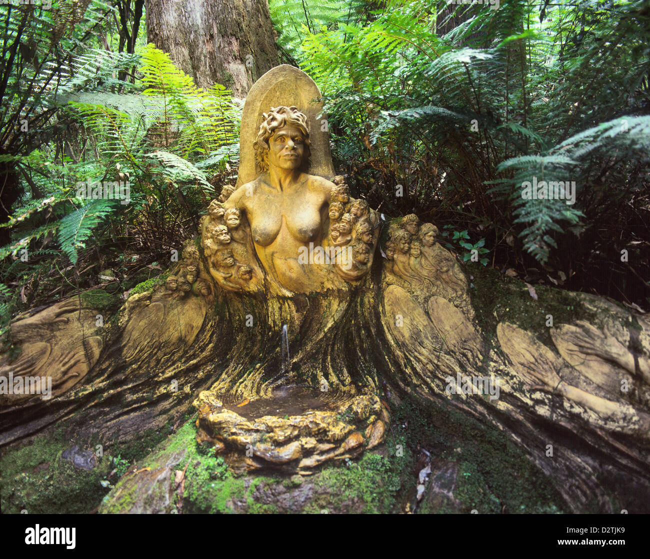 Australia, Victoria, Dandenong Ranges, William Ricketts Sanctuary, clay sculptures by the artist William Ricketts Stock Photo