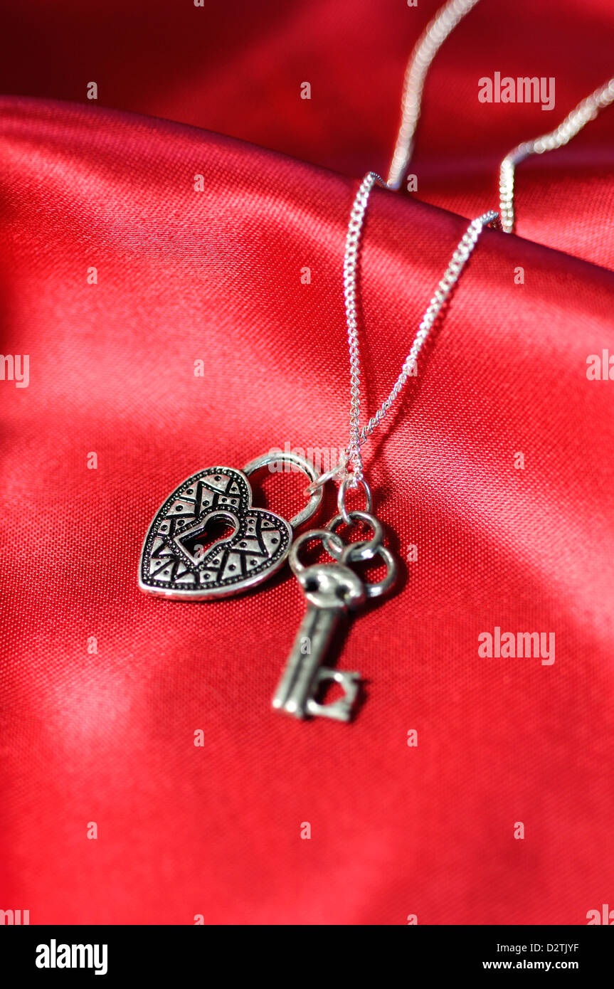 Lock Enc Keychain Chain and pendant - lock and key Stock Photo - Alamy