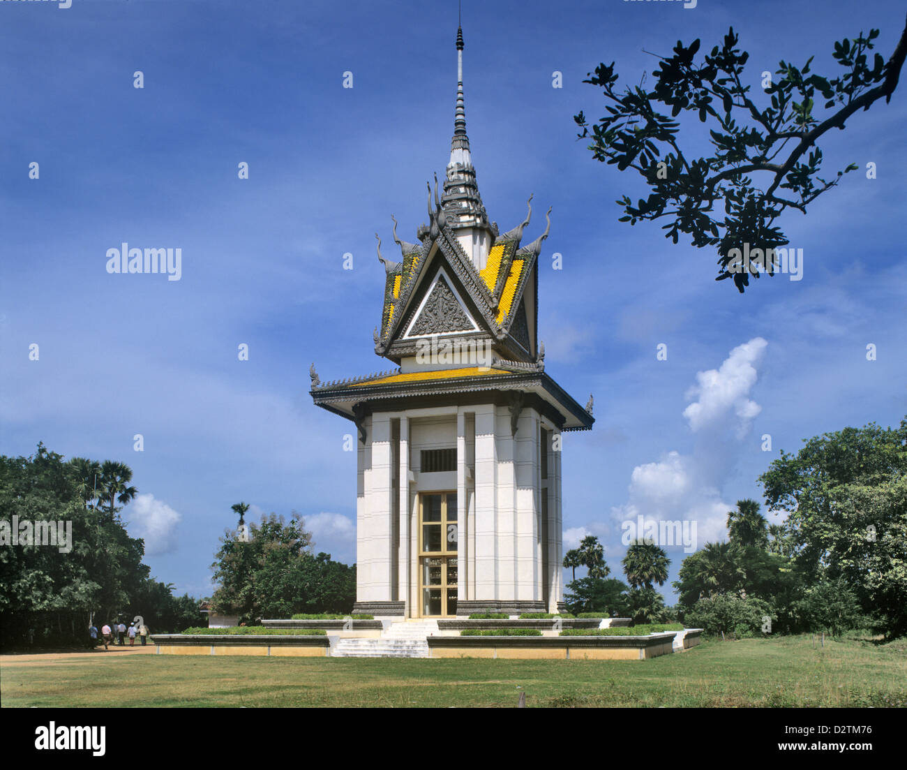 Cambodia, Phnom Penh, Choeung Ek, The Killing Fields, view of the monument to victims of Pol Pots genocide Stock Photo