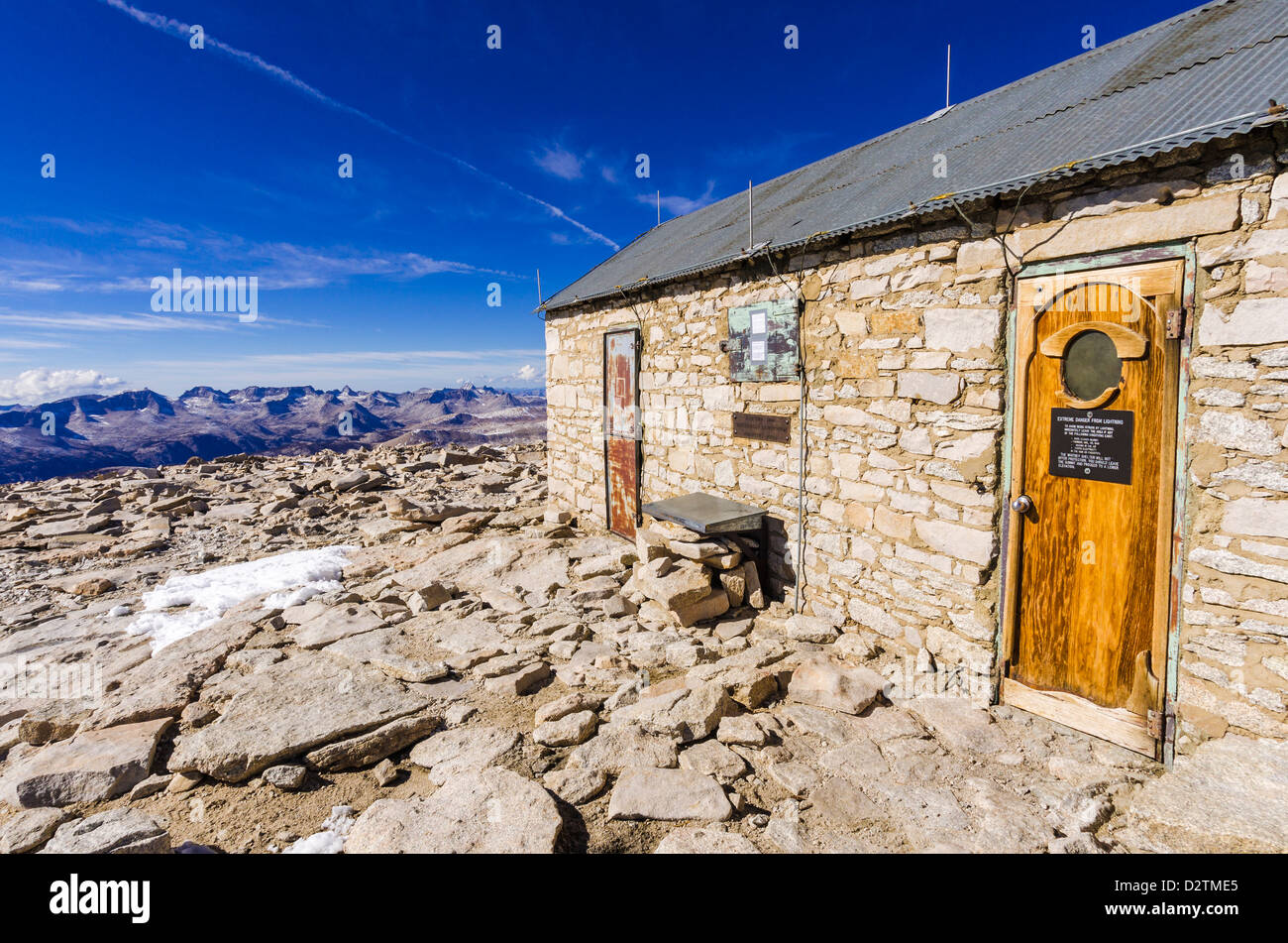The summit hut on Mount Whitney, Sequoia National Park, Sierra Nevada