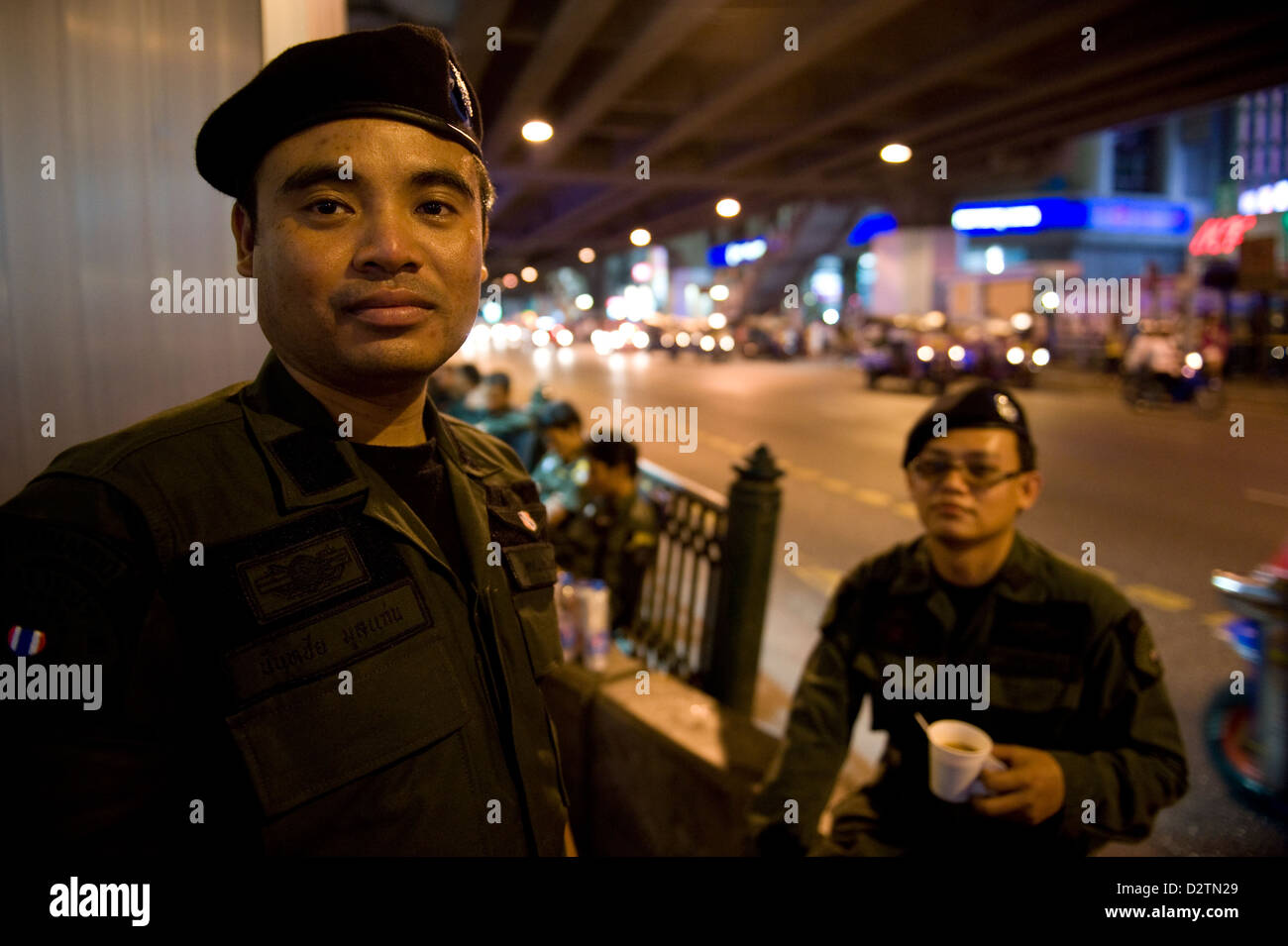 Bangkok, Thailand, police officers at a coffee break Stock Photo Alamy