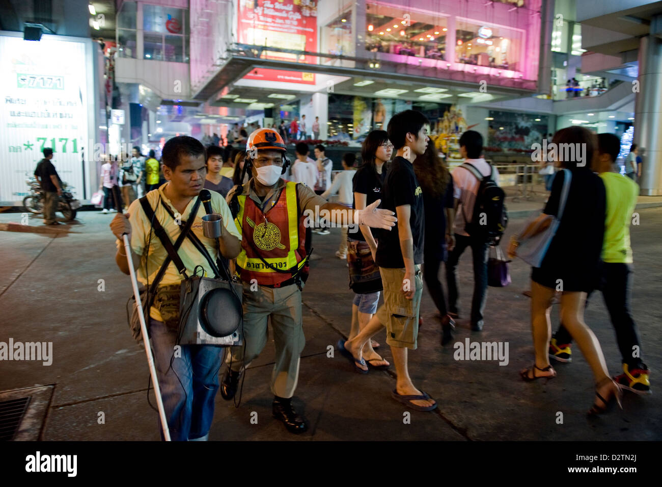 Bangkok, Thailand, Securitymaenner regulate traffic Stock Photo