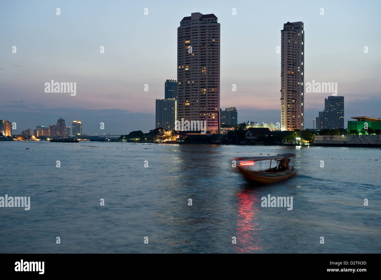 Bangkok, Thailand, the Chao Phraya River in the dusk Stock Photo - Alamy