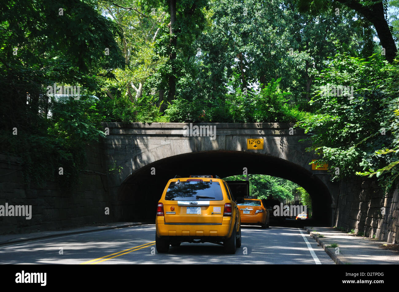 Central Park transit road, New York City, USA Stock Photo