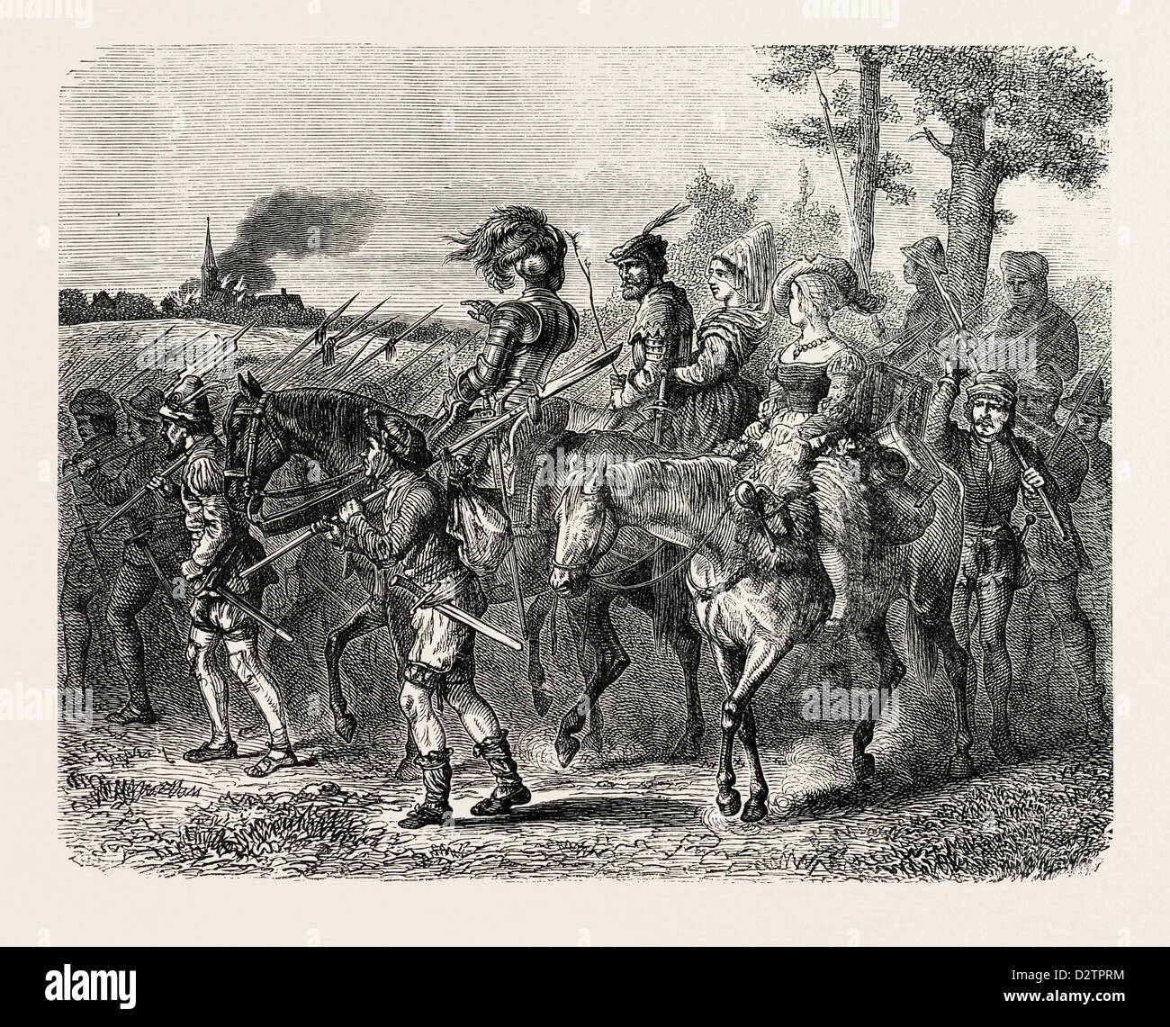 THE JACQUERIE: COMPANY OF INSURGENT PEASANTS. Stock Photo