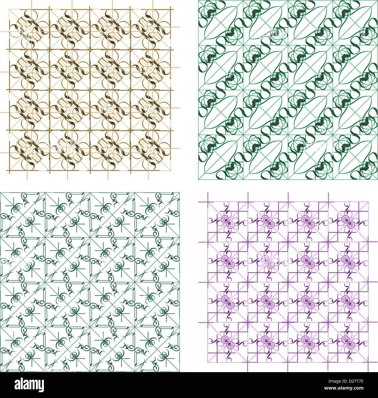 set with vintage pattern, retro texture Stock Photo - Alamy