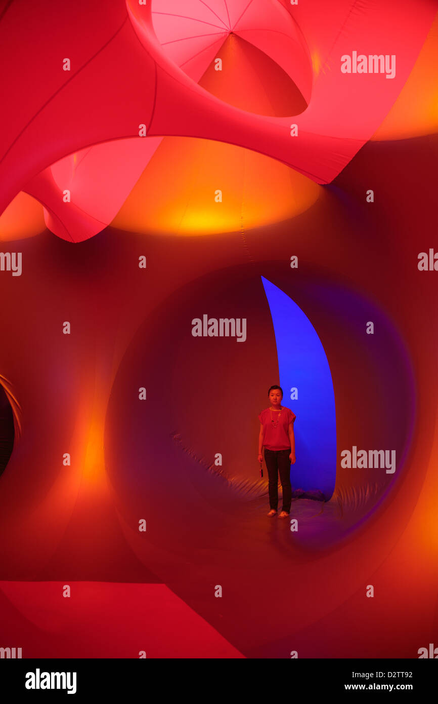 Exxopolis Luminarium - inside the inflatable traveling art exhibition by Architects of Air Stock Photo