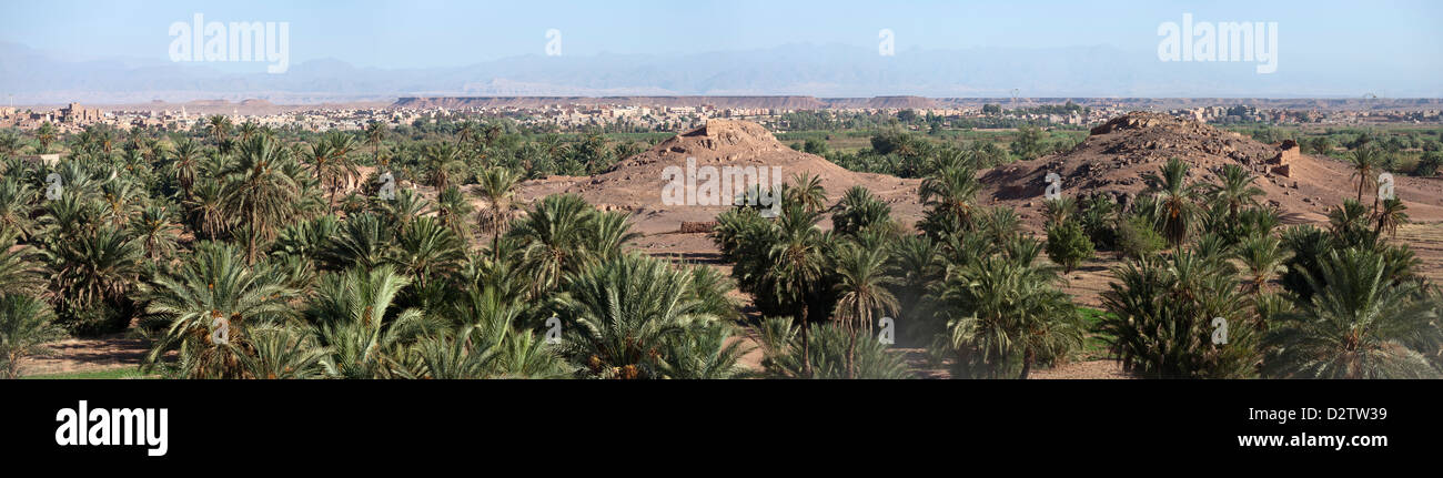 Panoramic shot of Draa Valley and Atlas mountains, Morocco, North Africa Stock Photo