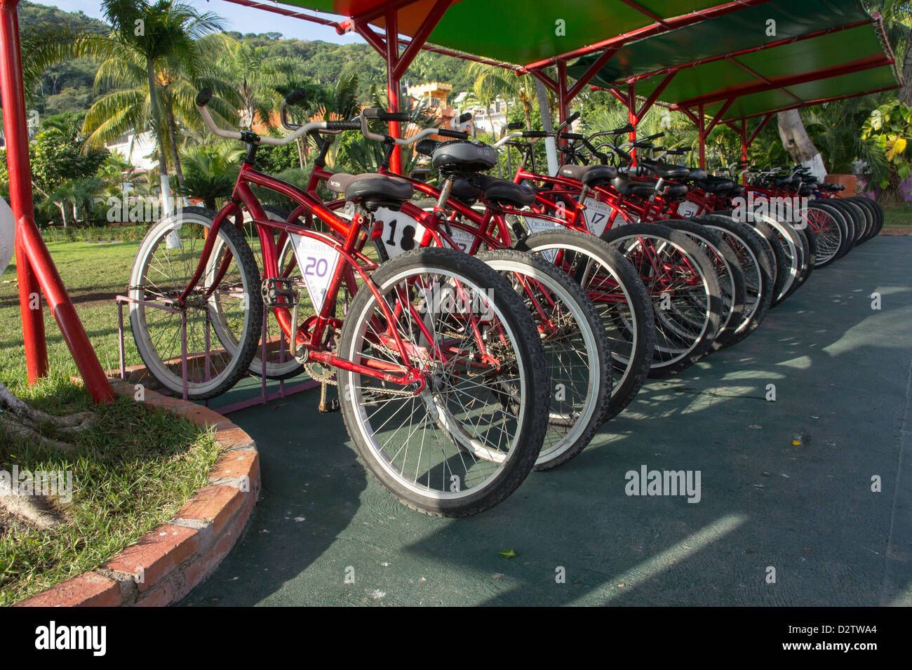 rental bicycles Rincon de Guayabitos Nayarit Mexico Stock Photo Alamy