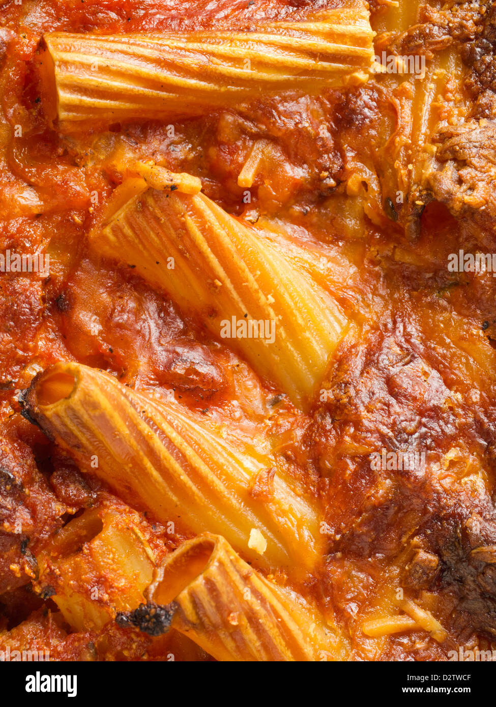 Homemade baked ziti Stock Photo