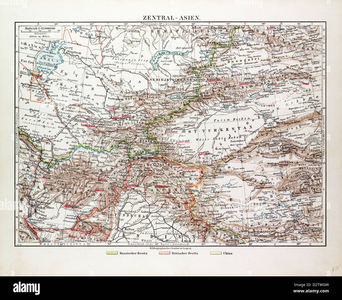 Central asia map hi-res stock photography and images - Alamy