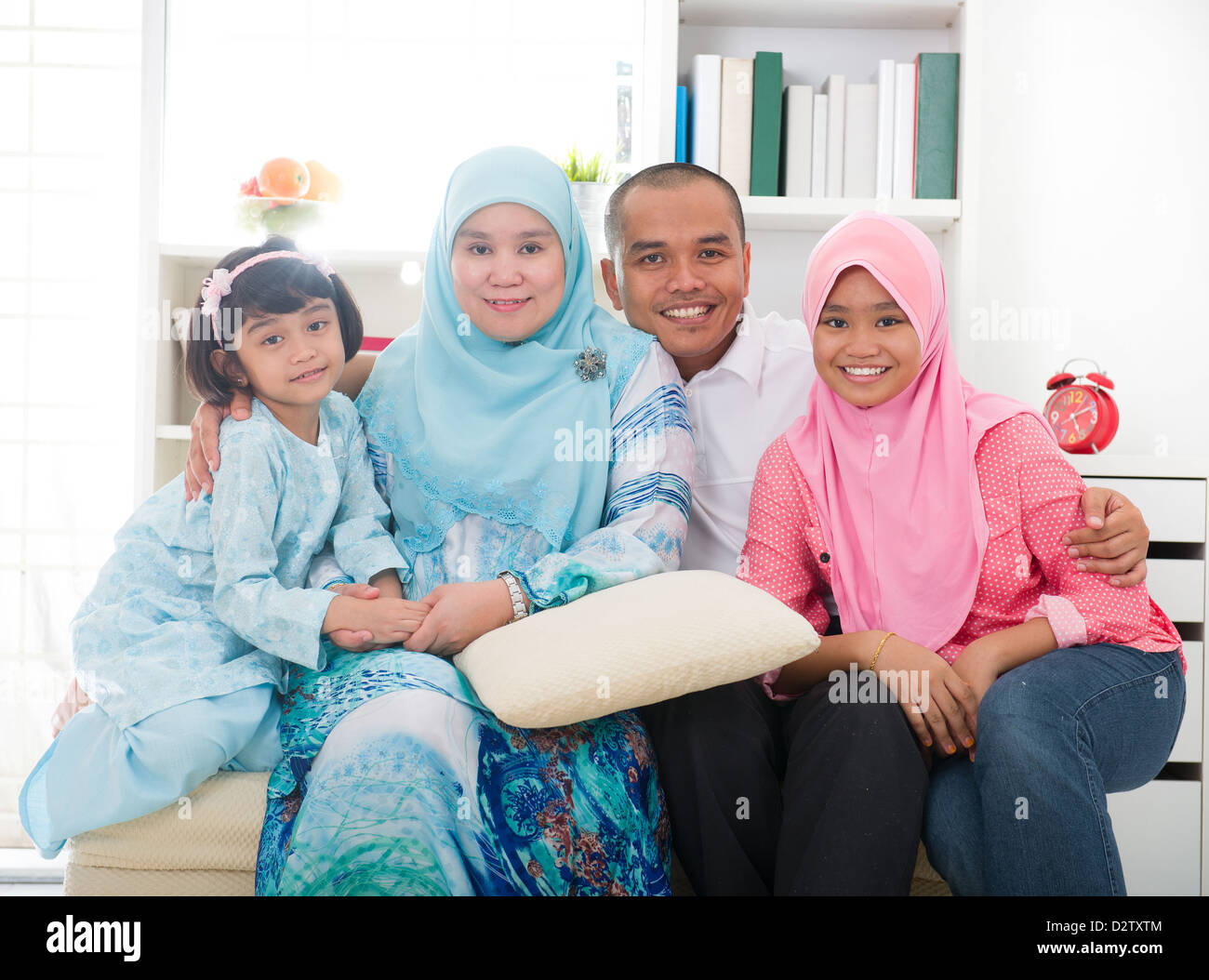 indonesian malay family having a good time Stock Photo