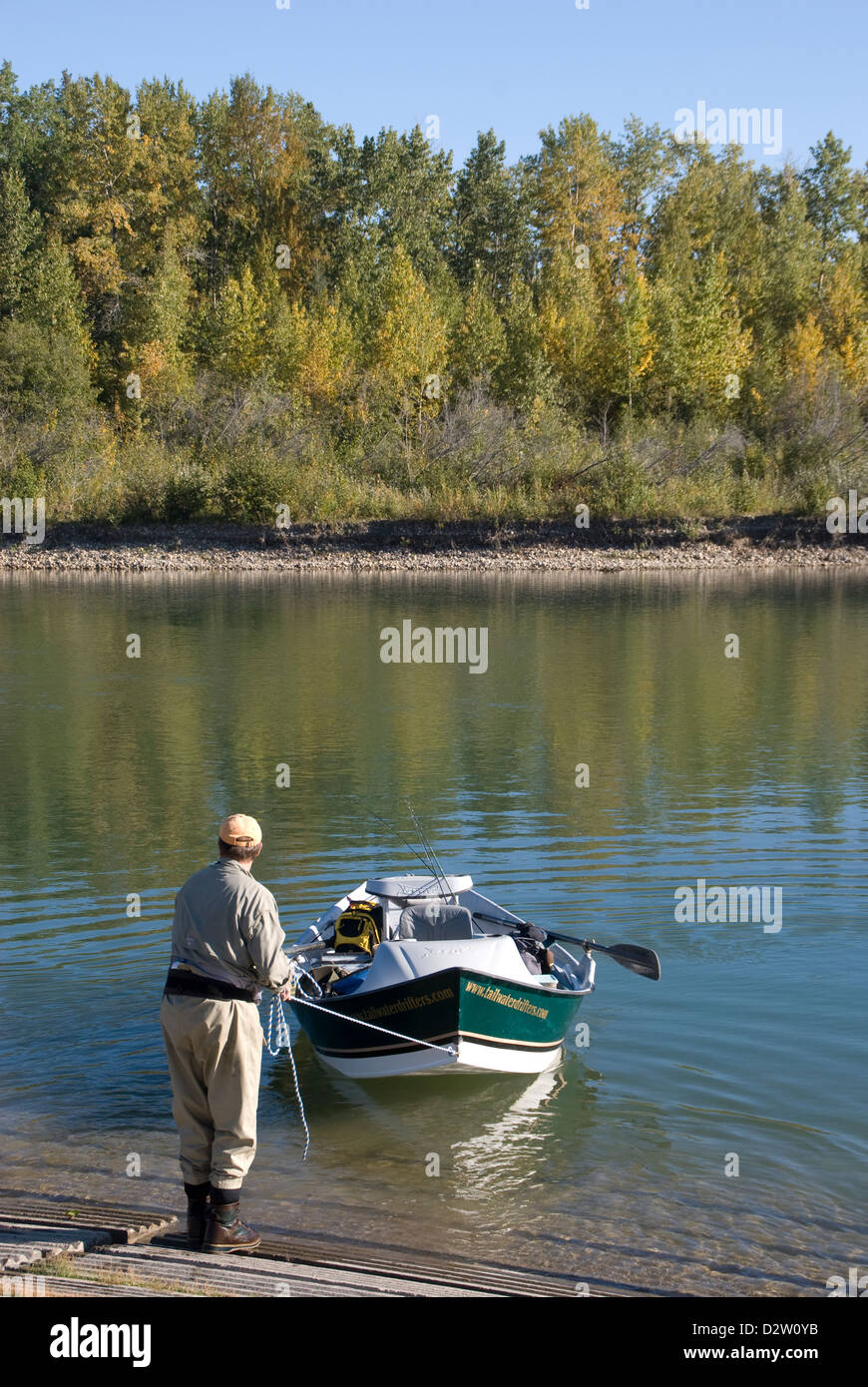Tailwater Drifters guide launching a drift boat for a catch & release