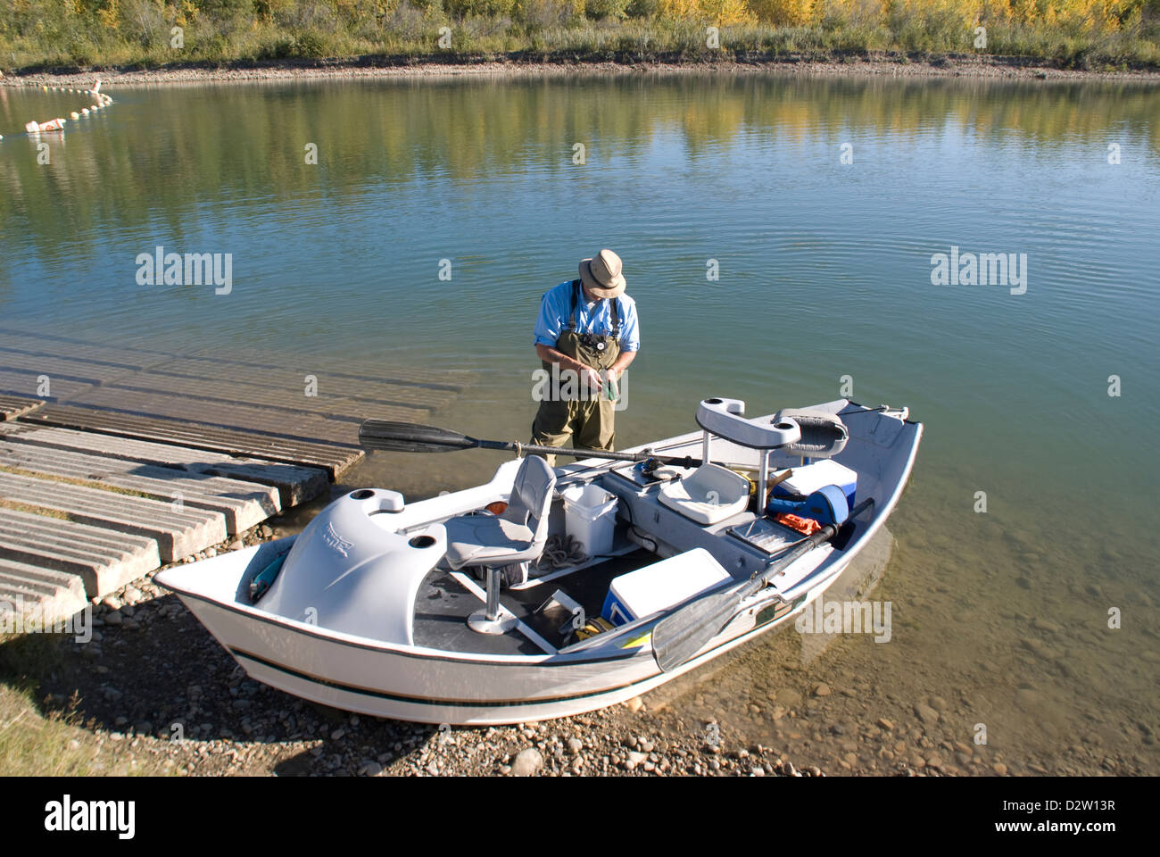 Tailwater Drifters guide launching a drift boat for a catch & release