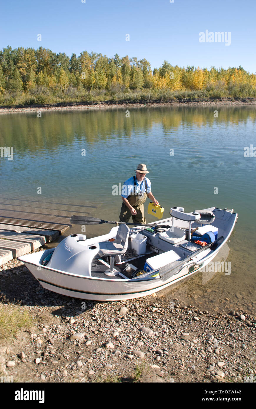 Tailwater Drifters guide launching a drift boat for a catch & release