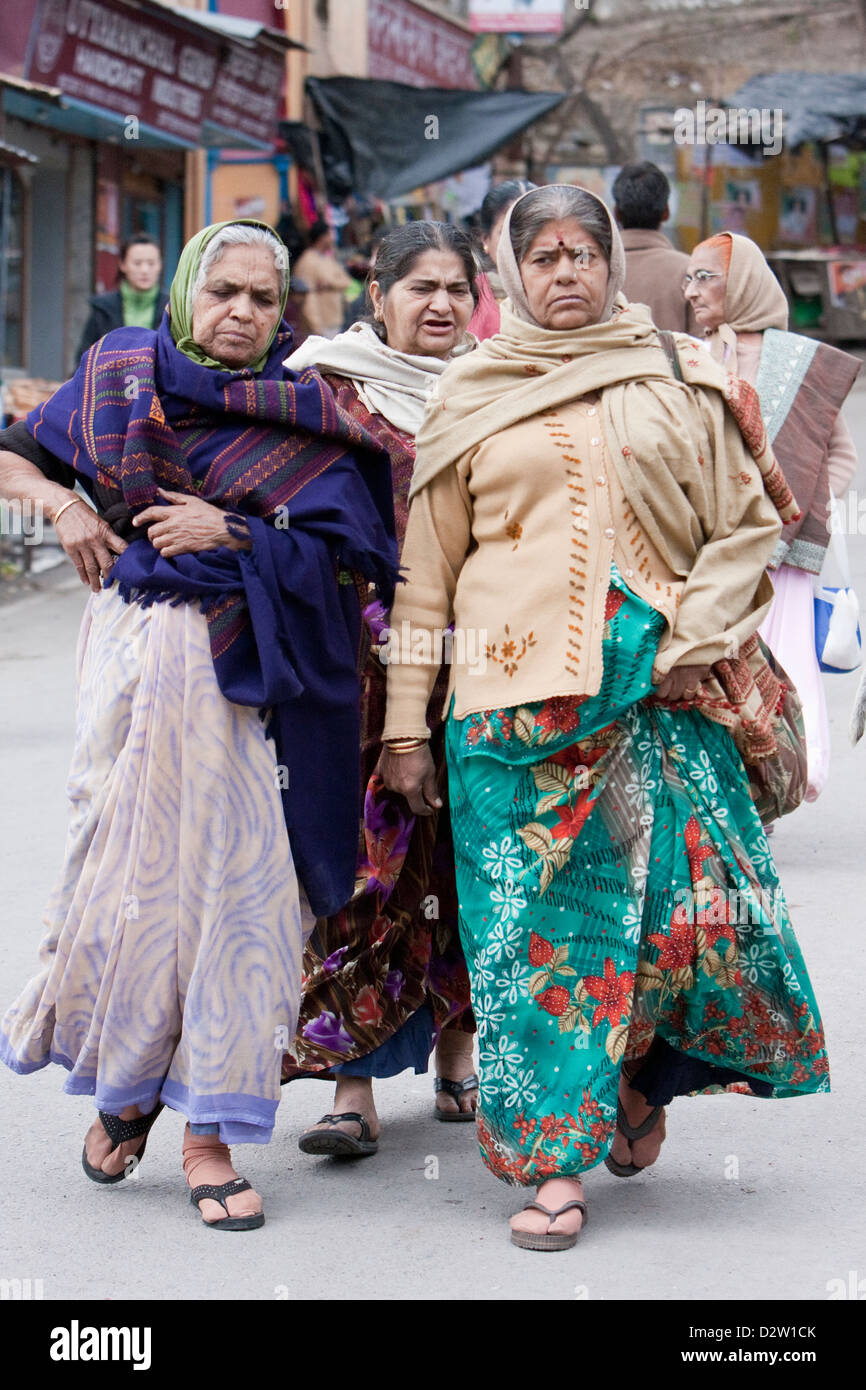 India, Rishikesh. Indian Women in Traditional Dress. Stock Photo