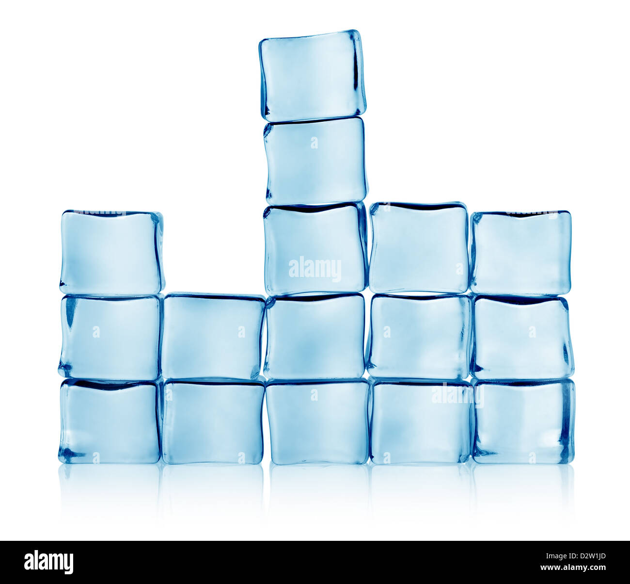 Ice cubes isolated on a white background Stock Photo