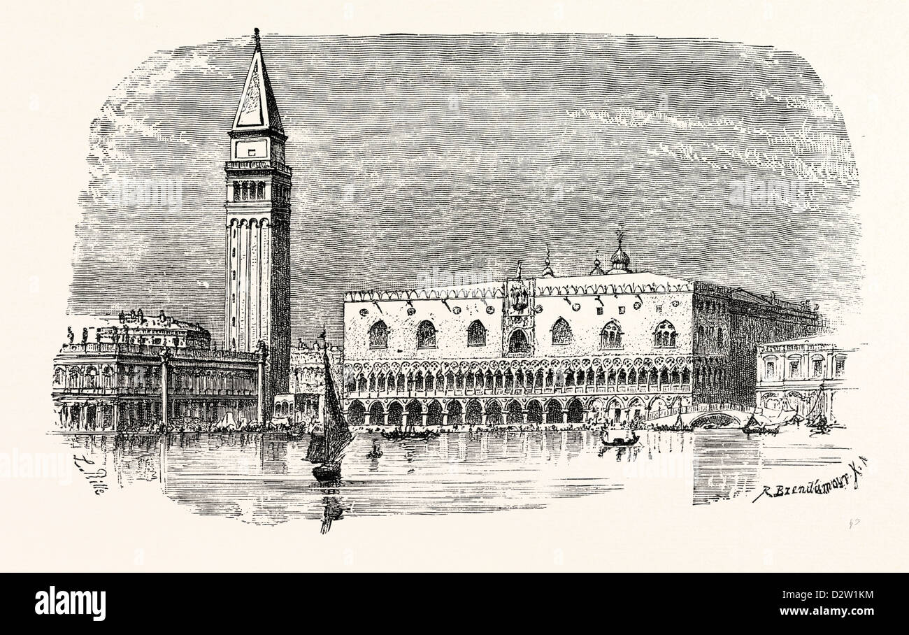 Venice palace engraving hi-res stock photography and images - Alamy