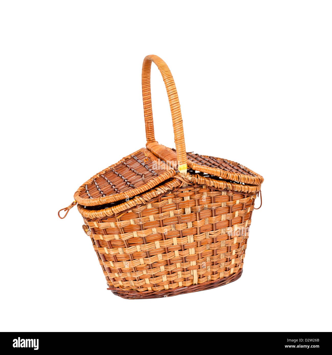 Picnic basket isolated on white background Stock Photo - Alamy