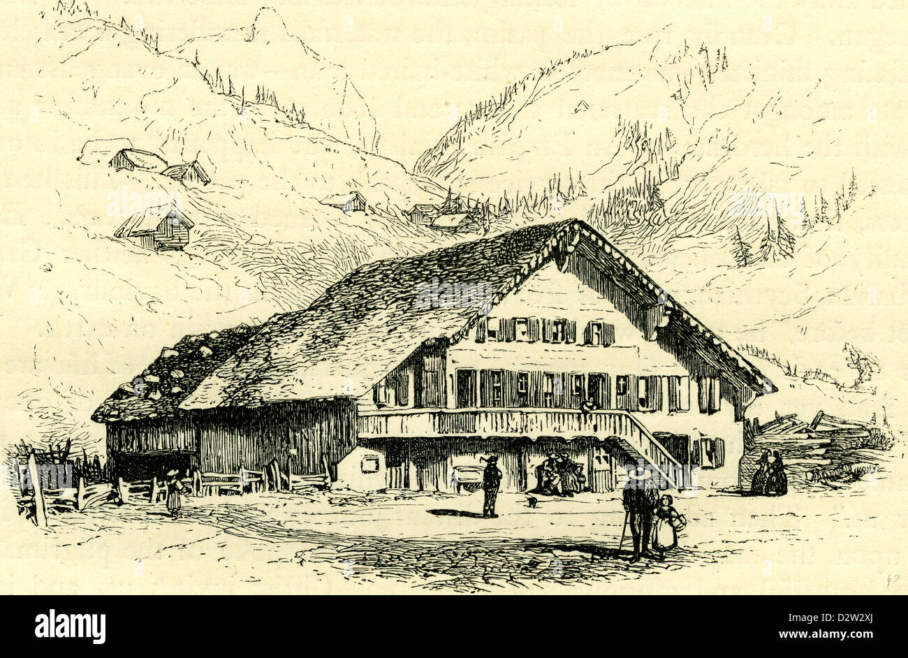 THE PENSION-CHALET ROUGEMONT Switzerland Stock Photo