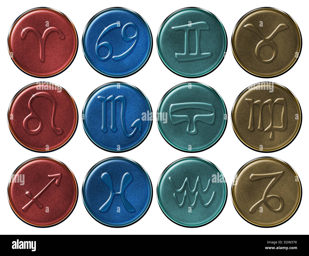 Zodiac signs with jeans texture , saved clipping path for all elements