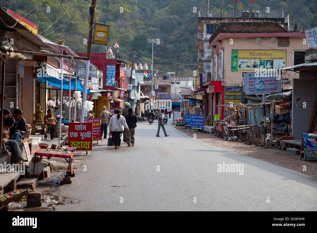 India, Rishikesh. Street Scene. Stock Photo