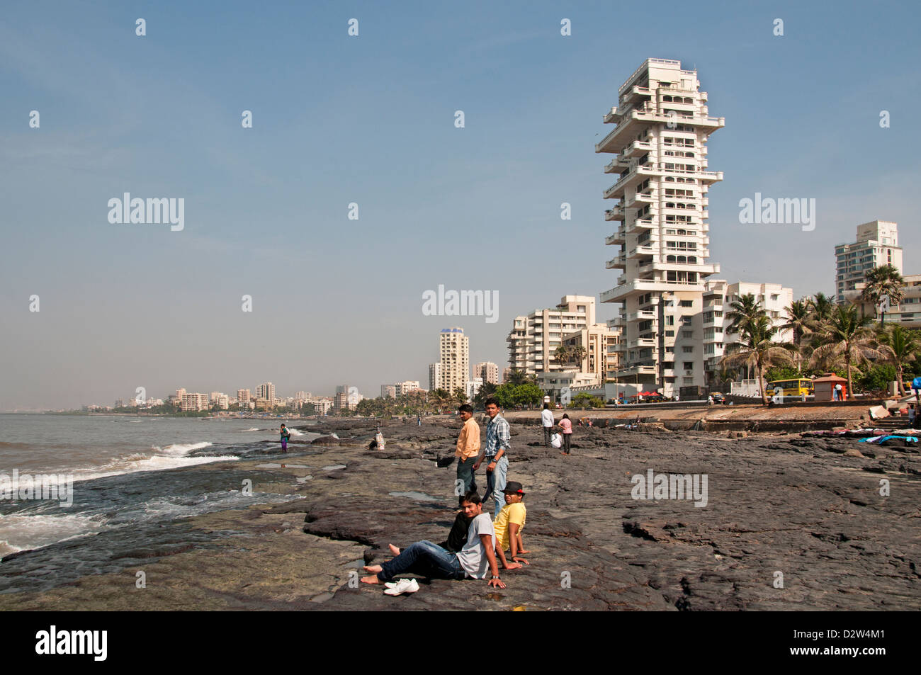 Bandra Beach road  Mumbai ( Bombay ) India Modern Architecture Stock Photo
