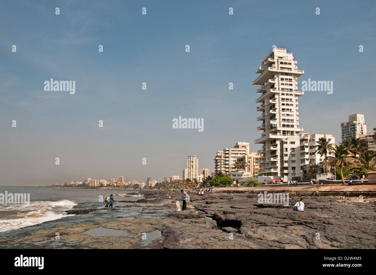 Bandra Beach road  Mumbai ( Bombay ) India Modern Architecture Stock Photo