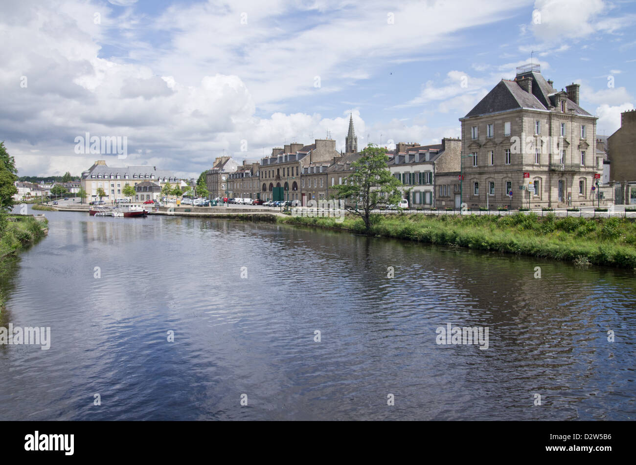 Pontivy and the Blavet river Stock Photo Alamy