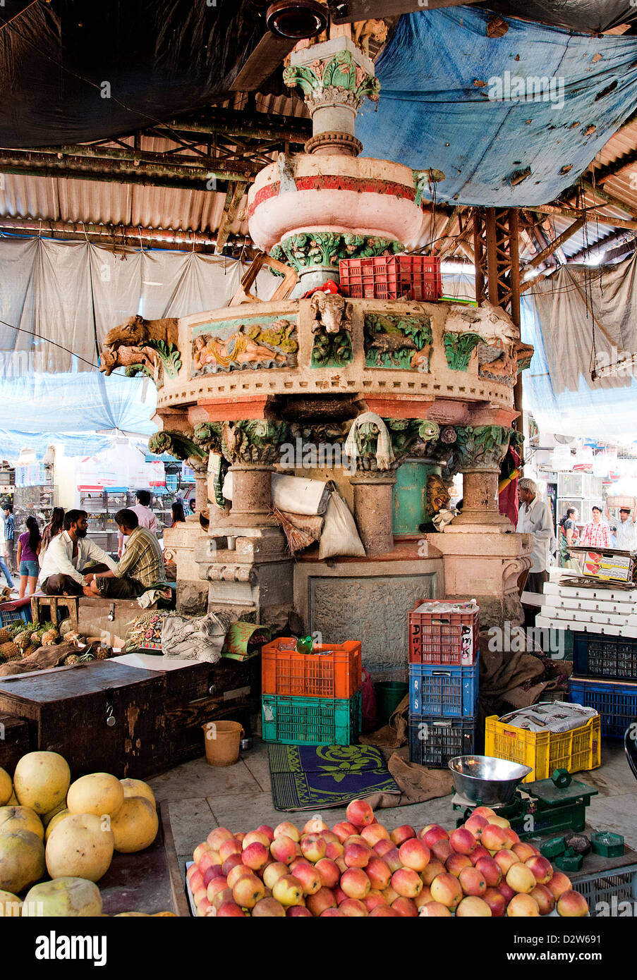 Mumbai ( Bombay ) India Crawford Market Greengrocer Fruits Stock Photo