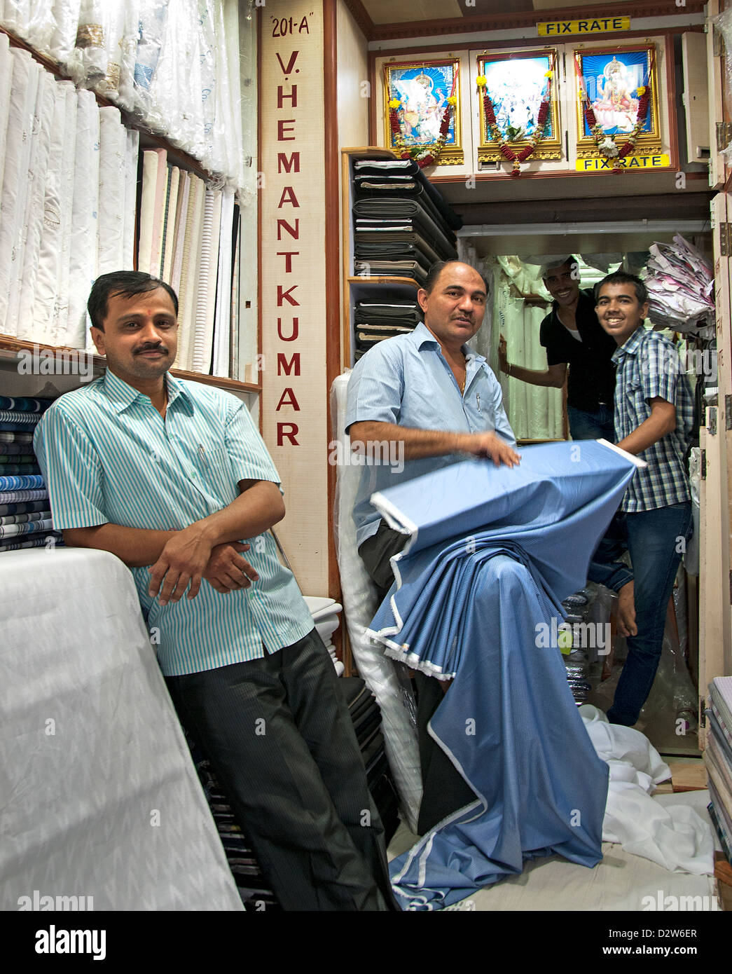 Mulji Jetha Market is the biggest textile market in Asia  Mumbai ( Bombay ) India near Zavari Bazaar and Crawford Market Stock Photo