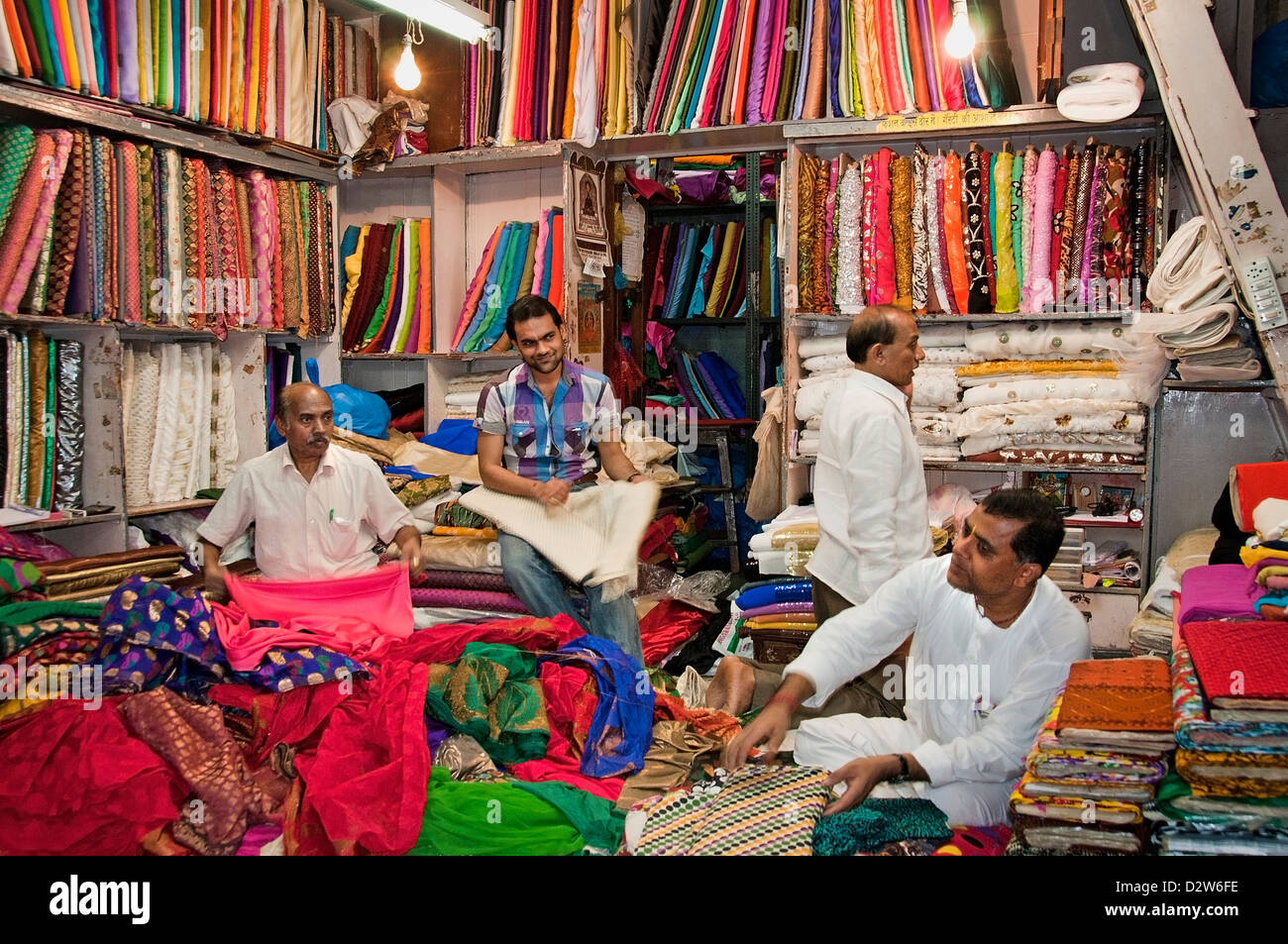 Mulji Jetha Market is the biggest textile market in Asia  Mumbai ( Bombay ) India near Zavari Bazaar and Crawford Market Stock Photo