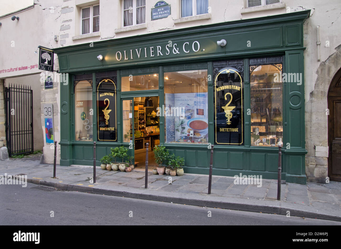 Oliviers and Co, Le Marais, Paris Stock Photo
