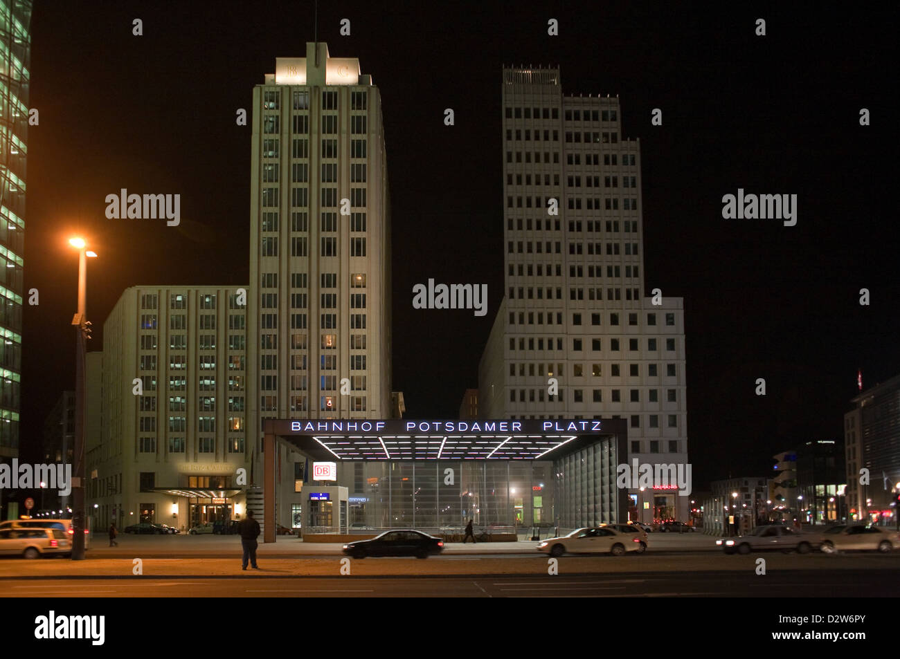 Berlin, Germany, at night at Potsdamer Platz Stock Photo - Alamy