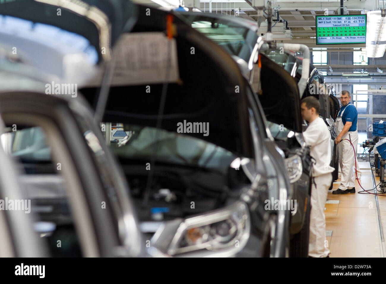 Wolfsburg, Germany, Volkswagen factory, production of the Golf 6 and the Tiguan Stock Photo