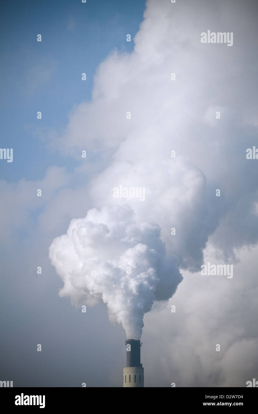 Berlin, Germany, chimney of the power plant Reuter West Stock Photo