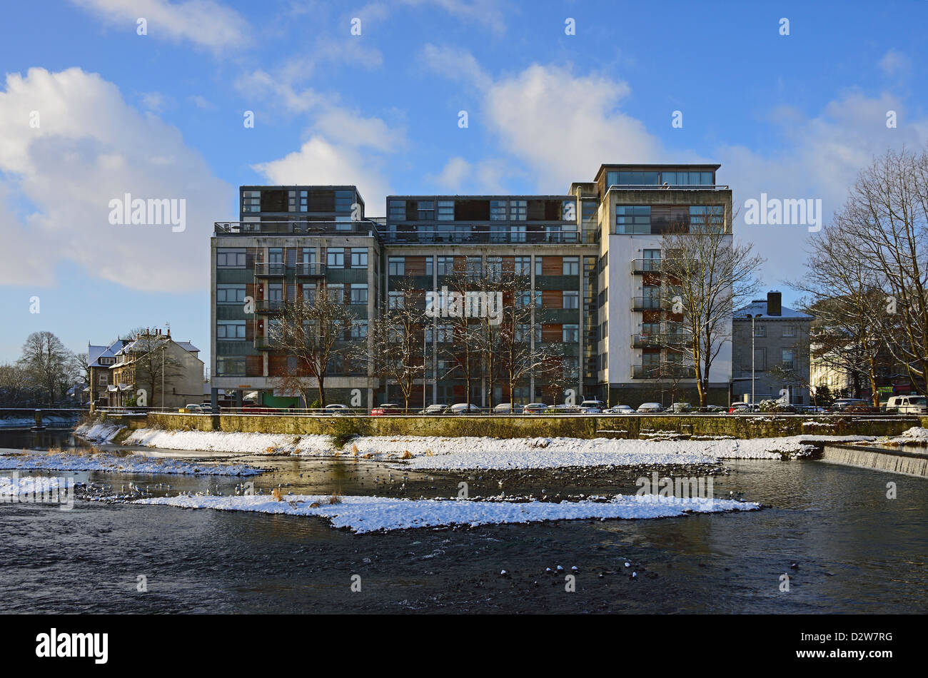Sand Aire House and the River Kent. Kendal, Cumbria, England, United