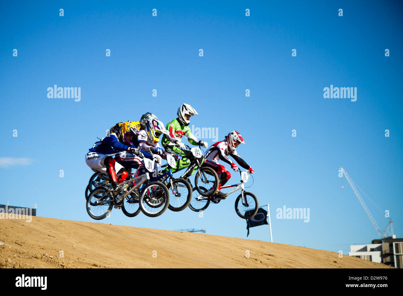 BMX track race london olympics park Stock Photo Alamy