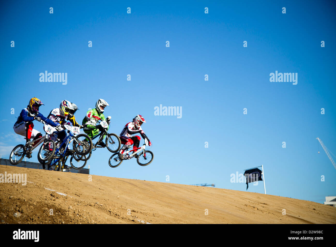 BMX track race london olympics park Stock Photo Alamy