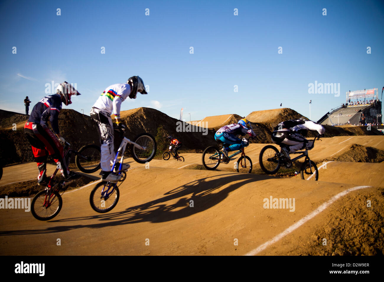 BMX track race london olympics park Stock Photo Alamy