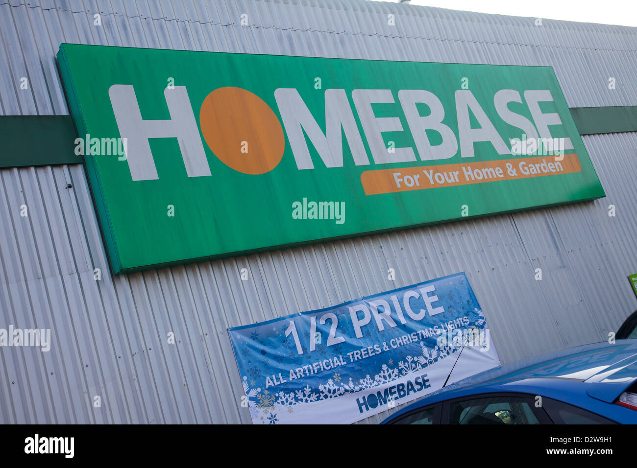A Homebase sign, Biggleswade, England Stock Photo