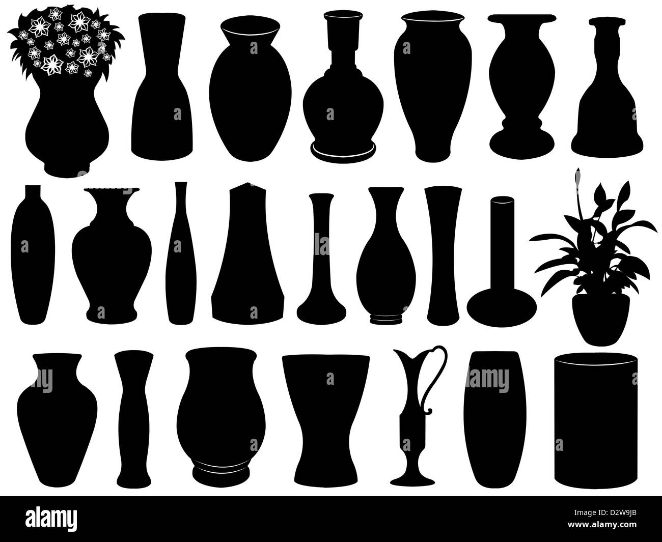 Set of different vase set isolated on white Stock Photo Alamy