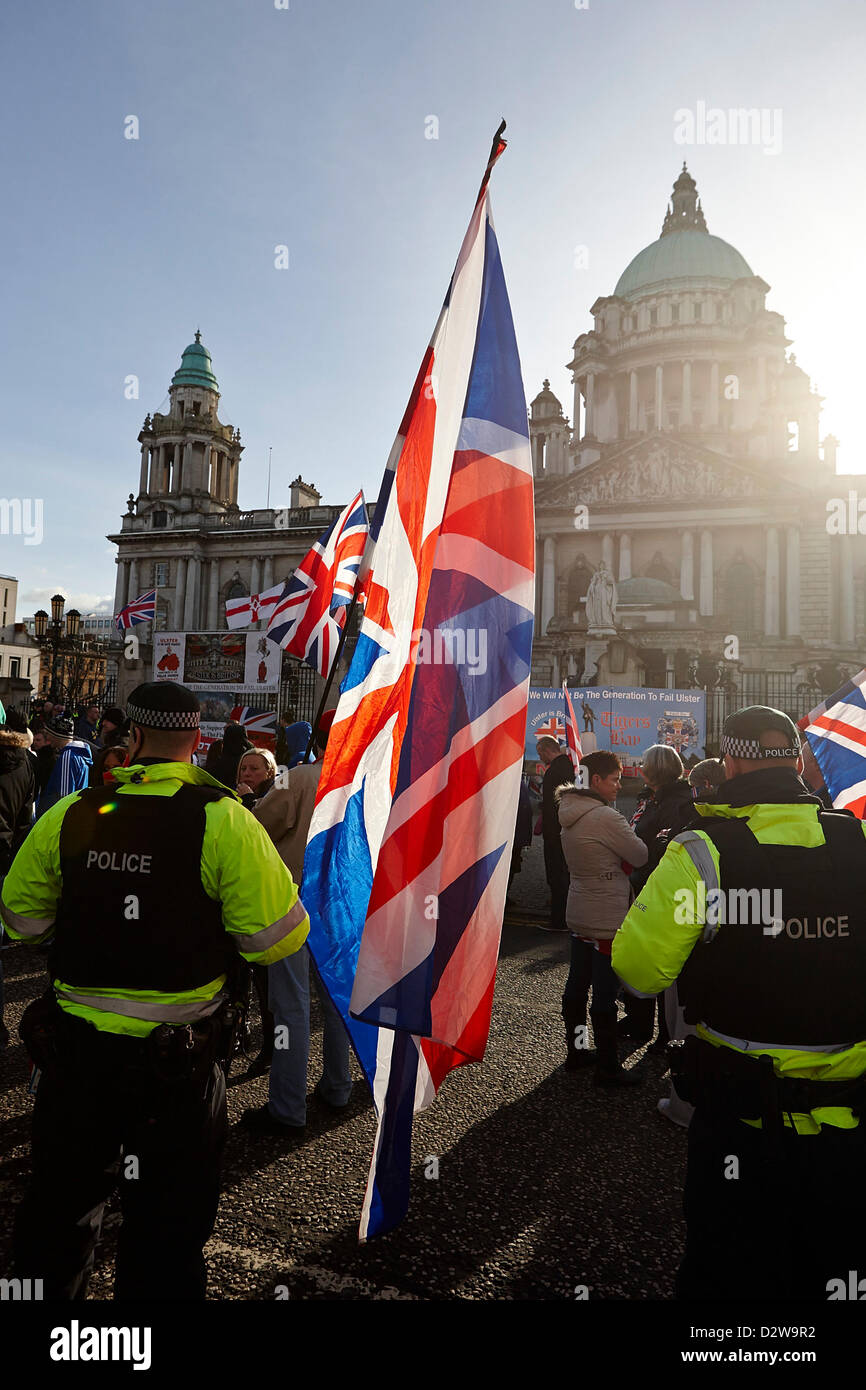 Belfast city hall union flag hi-res stock photography and images - Alamy