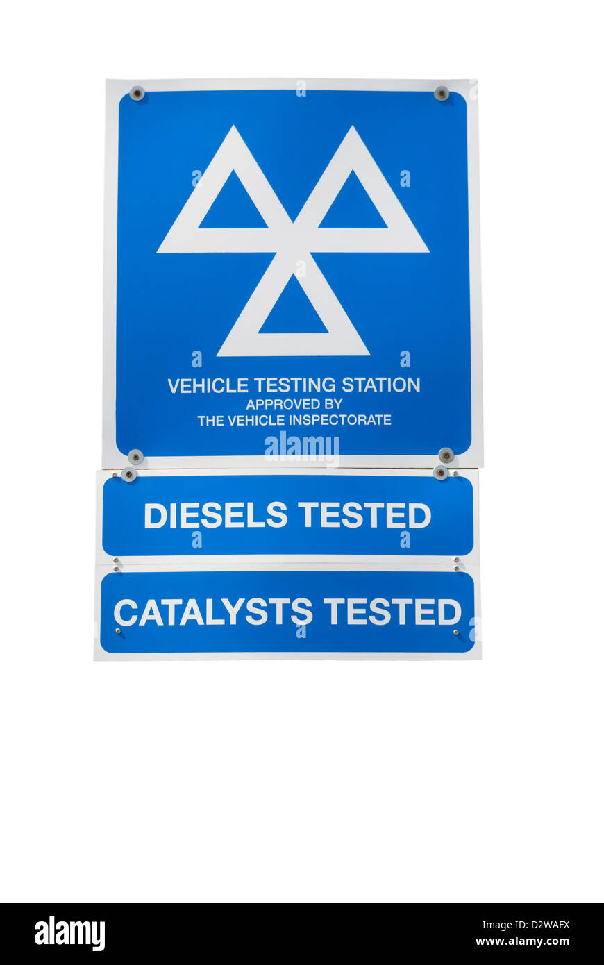 Vehicle Testing Station Sign Stock Photo