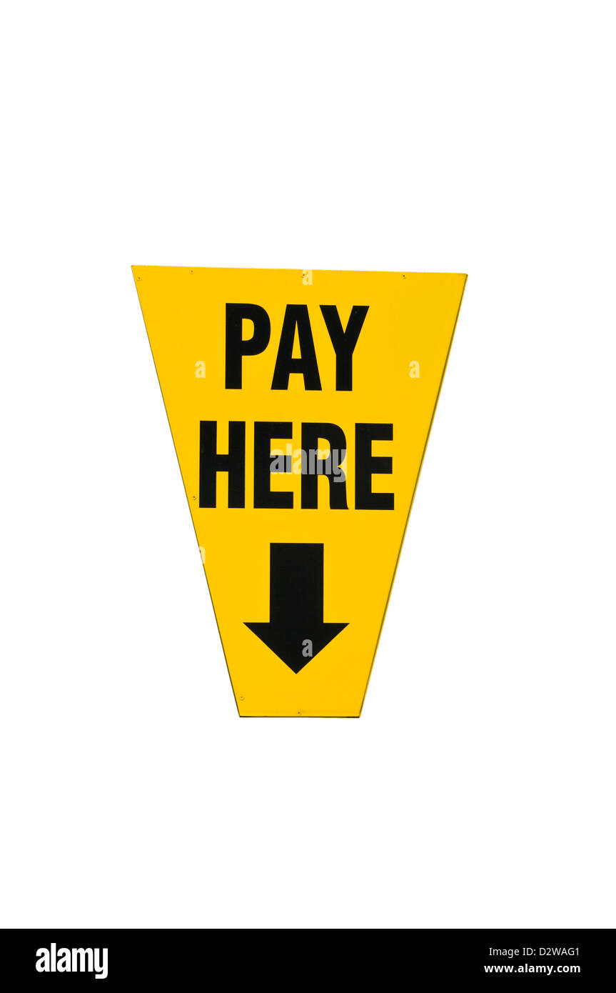 Pay Here Sign Stock Photo