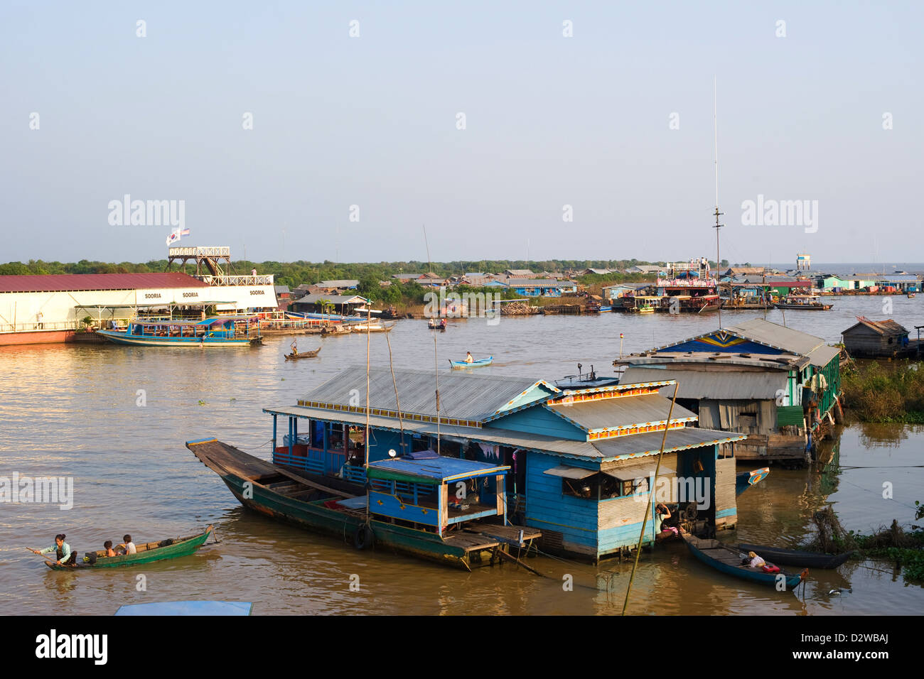 Chong Kneas, Cambodia, houseboats in the floating village of Chong ...