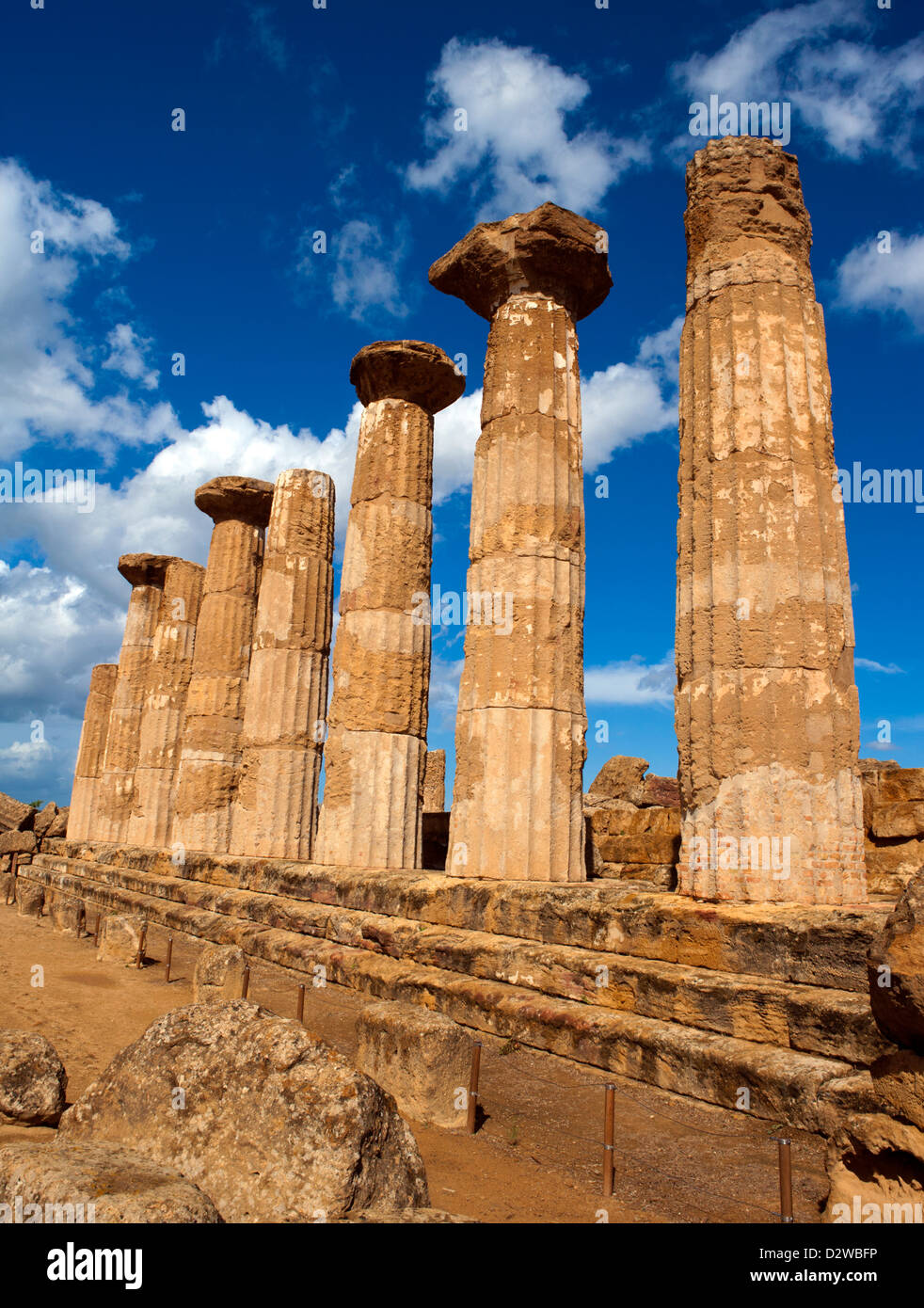 Temple of Hercules in the Valley of the Temples in Agrigento, Sicily, Italy. Stock Photo